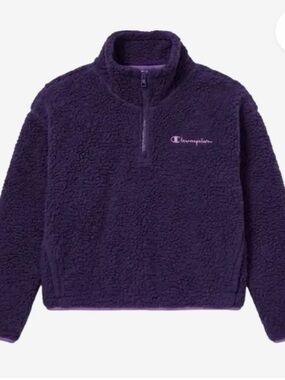 Champion Purple Sherpa Half-Zip Teddy Jacket